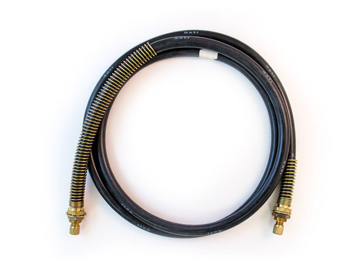 3/8" (9.5mm) Slider Hose Assembly with 3" (7.6cm) & 12" (30.5cm) Spring Guards - 72" (182.9cm)