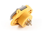 ISO Style Two Hole Receptacle, 180° Connection, Solid Pin 3