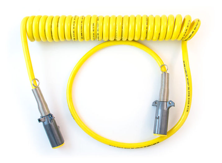 7-Way ISO Cable - 15ft (4.6m), Coiled, 12" (30.5cm) & 48" (121.9cm) Leads