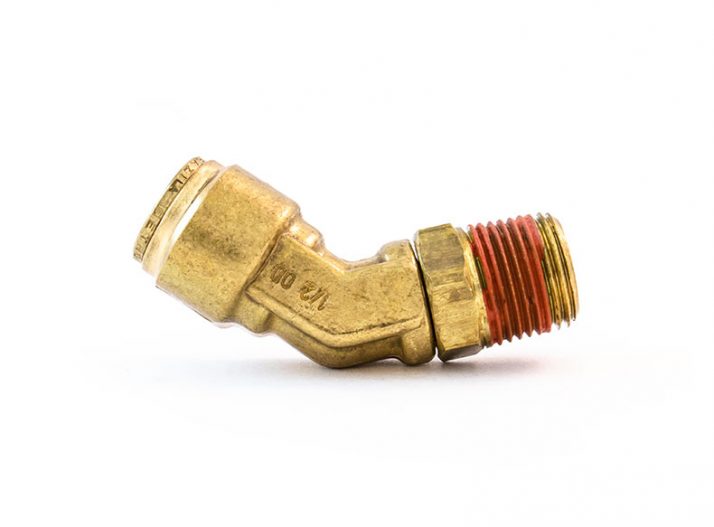 45° Male Elbow, Swivel, 1/4"x1/8" (6.4mm X 3.2mm)